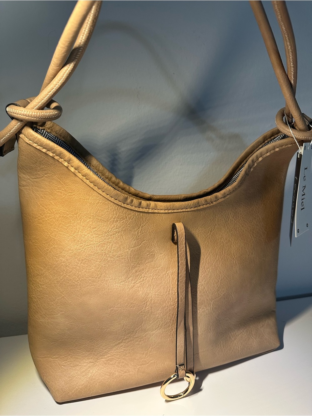 Le Miel Women's Tan Shoulder Bag - Classic Everyday NWT